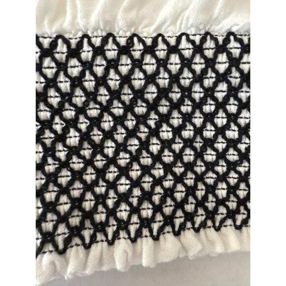 Democracy Womens Embroidered Dolman Sleeve Top Ivory/Black w/ attached Tank Sz L - Picture 8 of 13